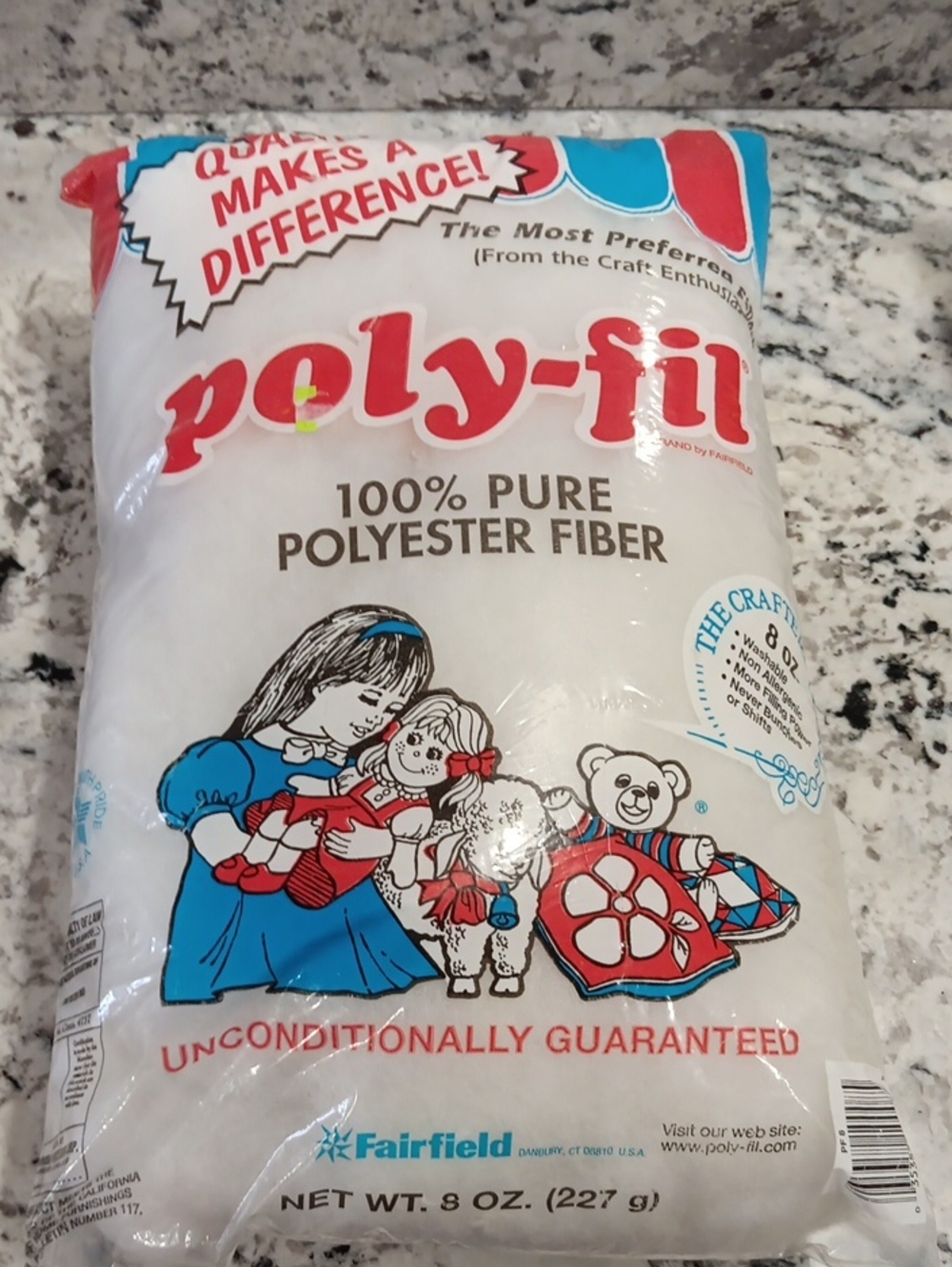 Poly-Fil 100% Polyester Fiber Fill - White by